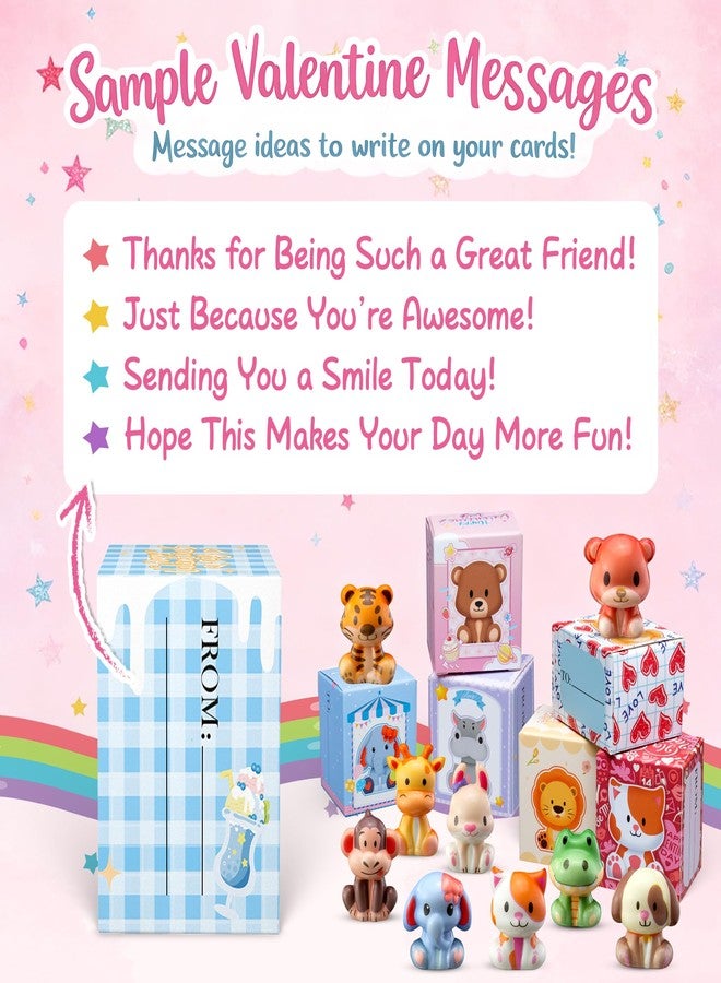 DMIGHT Valentines Day Gifts for Kids Party Favors 24PCS Safari Animal Squishy Toys,Goodie Bag Stuffers, Pinata Stuffers,Birthday Gifts for Boys & Girls,Treasure Chest Prizes,Classroom Prizes - Image 4